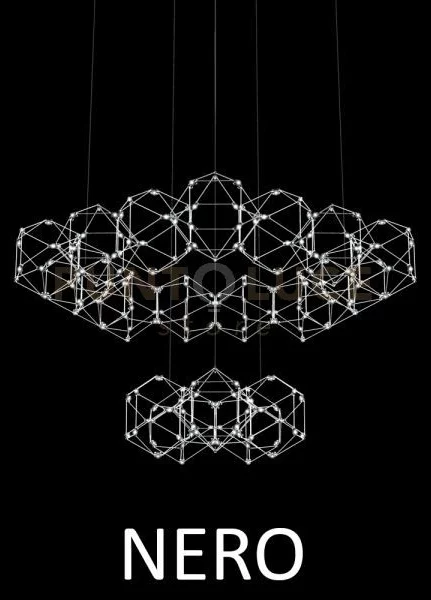 Lucciola 20 lampada a sospensione, cromato nero led 3000k 96w, 81