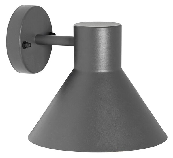 Lampada da parete per esterni industriale grigio scuro a cono IP44 - Natas