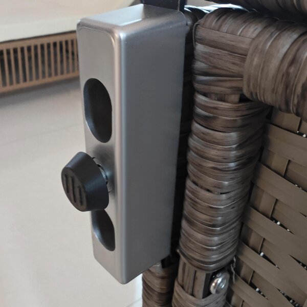 VivaGarden Armadietto da Esterno / Balcone in Rattan PE 1 Anta 1 Ripiano Dimensioni 60x63x120 cm colore Grigio