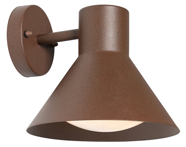 Lampada da parete per esterni industriale marrone ruggine a cono IP44 - Natas