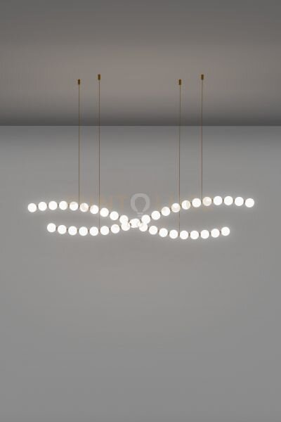 Lampada a sospensione perla, 40 sfere, led 120 watt, lumen 10200, 3