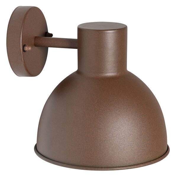 Lampada da parete per esterni industriale marrone ruggine rotonda IP44 - Natas