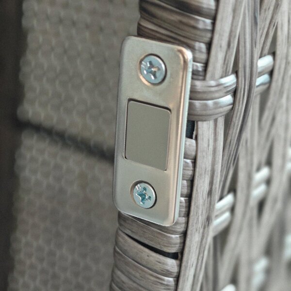 VivaGarden Armadietto da Esterno / Balcone in Rattan PE 1 Anta 1 Ripiano Dimensioni 60x63x120 cm colore Grigio