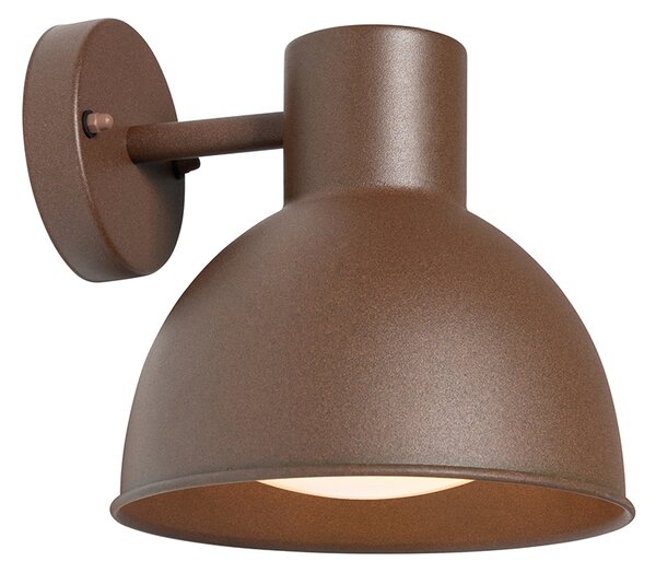 Lampada da parete per esterni industriale marrone ruggine rotonda IP44 - Natas