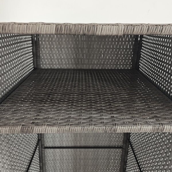 VivaGarden Armadietto da Esterno / Balcone in Rattan PE 1 Anta 1 Ripiano Dimensioni 60x63x120 cm colore Grigio
