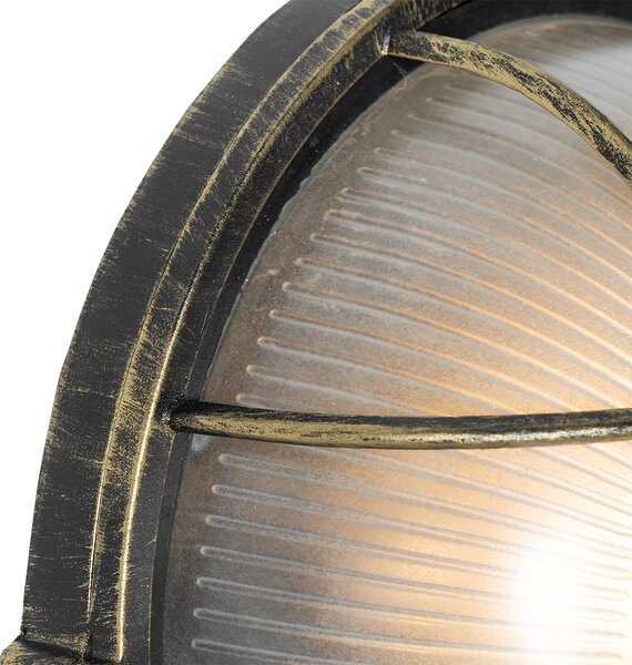 Lampada da parete per esterni industriale oro antico IP44 - Hanneke
