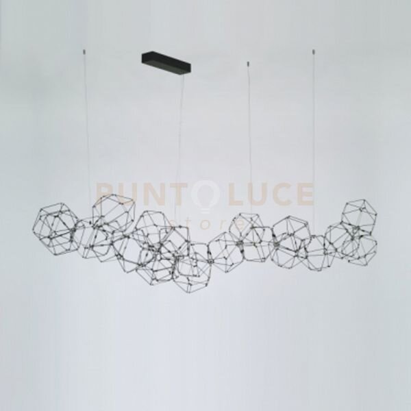 Lucciola 21 lampada a sospensione, cromato nero led 3000k 100,8w, 