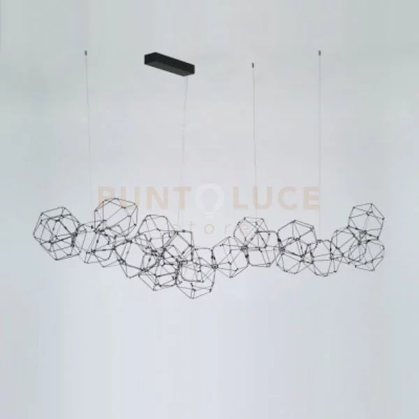 Lucciola 21 lampada a sospensione, cromato nero led 3000k 100,8w,