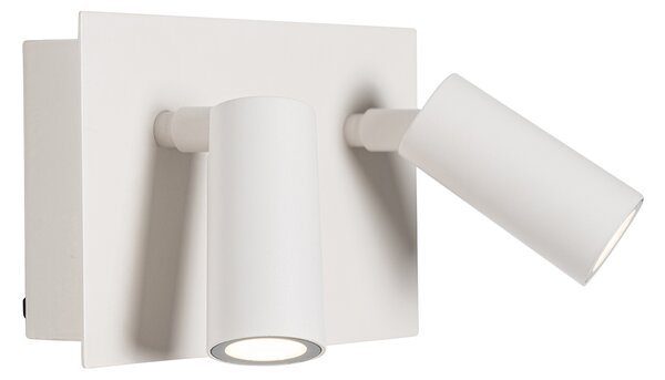 Lampada da parete per esterni bianca con LED 2 luci sensore di movimento - Simon