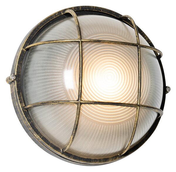 Lampada da parete per esterni industriale oro antico IP44 - Hanneke
