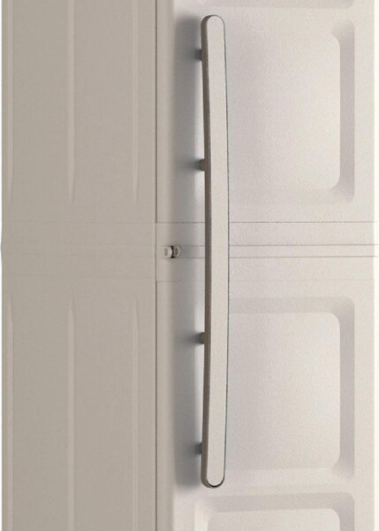 KIS Armadio da Esterno / Balcone in Resina Antipioggia 1 anta 4 ripiani Dimensioni 33x45x182 cm colore Grigio/Tortora - Excellence