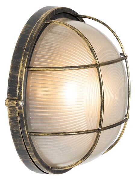 Lampada da parete per esterni industriale oro antico IP44 - Hanneke