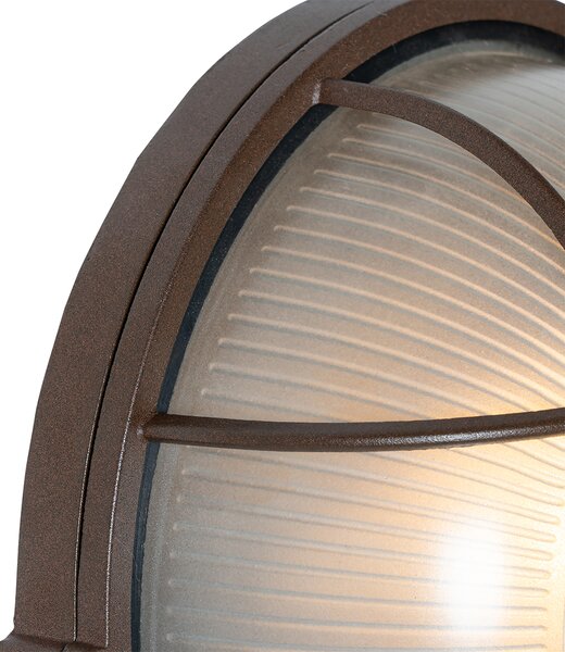 Lampada da parete per esterni industriale marrone ruggine IP44 - Hanneke