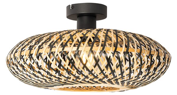 Lampada da soffitto orientale in bambù nero 40 cm - Ostrava