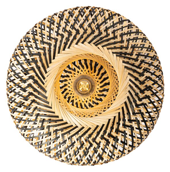 Lampada da soffitto orientale in bambù nero 40 cm - Ostrava