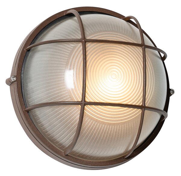 Lampada da parete per esterni industriale marrone ruggine IP44 - Hanneke