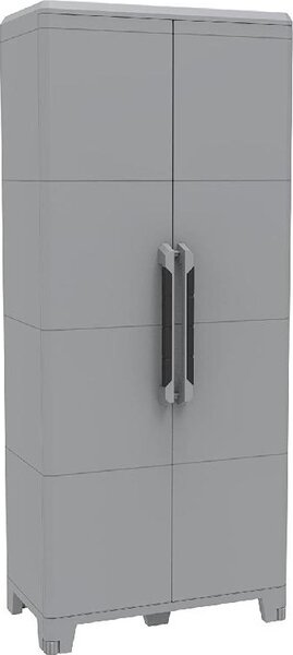 TERRY Armadio da Esterno / Balcone in Resina Antipioggia 2 ante 4 ripiani Dimensioni 78x44x184,4 cm colore Grigio - Modular 3