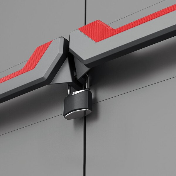 KETER Armadio da Esterno / Balcone in Resina/Plastica Antipioggia 2 ante 3 ripiani Dimensioni 68x39x173 cm colore Grigio/Nero