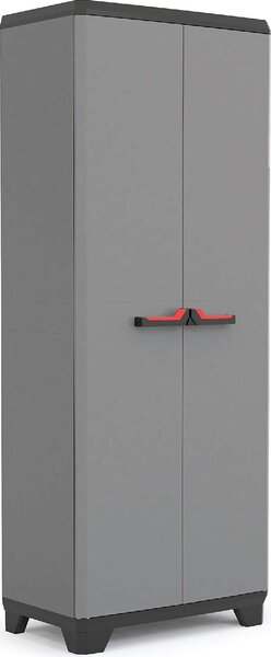 KETER Armadio da Esterno / Balcone in Resina/Plastica Antipioggia 2 ante 3 ripiani Dimensioni 68x39x173 cm colore Grigio/Nero