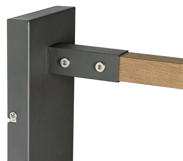 Applique da parete industriale grigio scuro con legno regolabile - Arthur