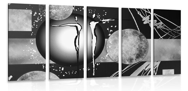Quadri 5 pezzi – Coppia innamorata etnica in bianco e nero