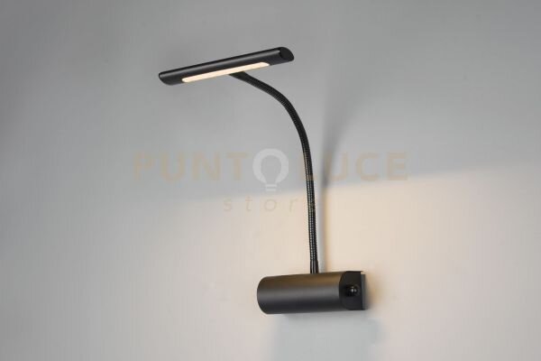 Curtis applique led 4w 430lm, 3000k nera flessibile cm18xh35 dimme