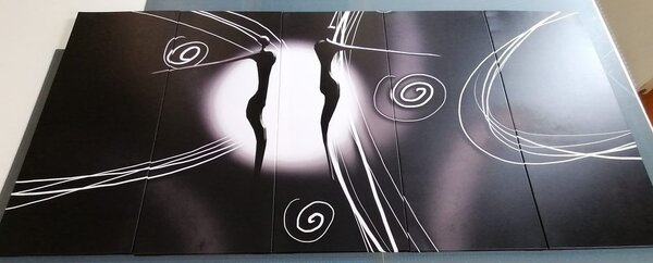 Quadri 5 pezzi – Amore etnico in bianco e nero