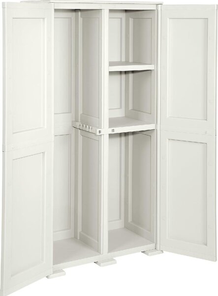 Tontarelli Armadio da Esterno Portascope in Plastica Antipioggia 2 ante 2 ripiani Dimensioni 79x43x164 cm colore Bianco - Simplex