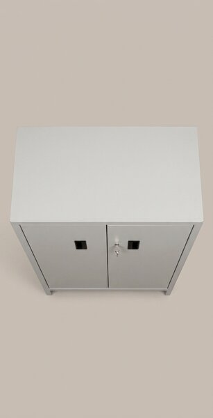 Pratiko Armadio da Esterno Portascope in Metallo 2 ante 4 ripiani Dimensioni 80x40x175 cm colore Grigio