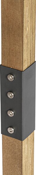 Lampada da terra industriale grigio scuro con legno - Arthur