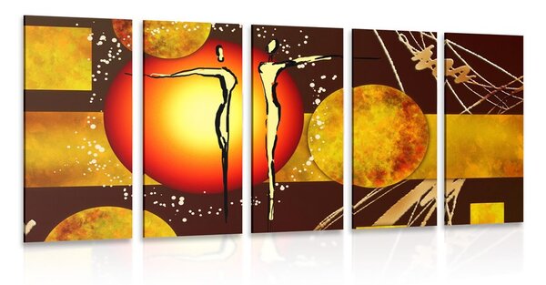 Quadri 5 pezzi – Coppia innamorata etnica