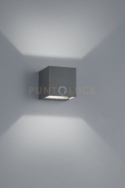 Adaja applique 3 led cubo antracite angolo apertura regolabile da 0