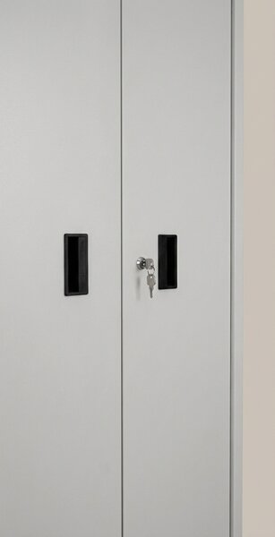 Pratiko Armadio da Esterno Portascope in Metallo 2 ante 4 ripiani Dimensioni 80x40x175 cm colore Grigio