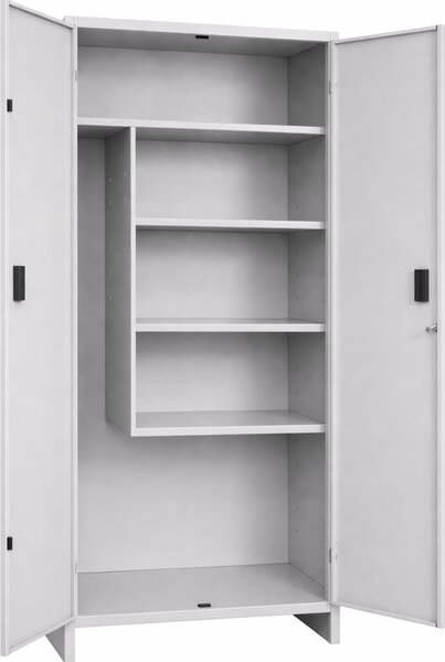 Pratiko Armadio da Esterno Portascope in Metallo 2 ante 4 ripiani Dimensioni 80x40x175 cm colore Grigio