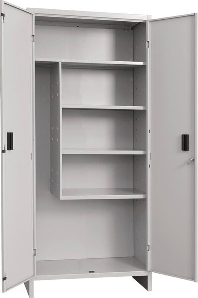 TERRY Armadio da Esterno Portascope in Metallo 2 ante 4 ripiani Dimensioni 80x40x175 cm colore Grigio