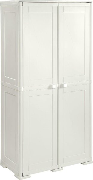 Tontarelli Armadio da Esterno Portascope in Plastica Antipioggia 2 ante 2 ripiani Dimensioni 79x43x164 cm colore Bianco - Simplex