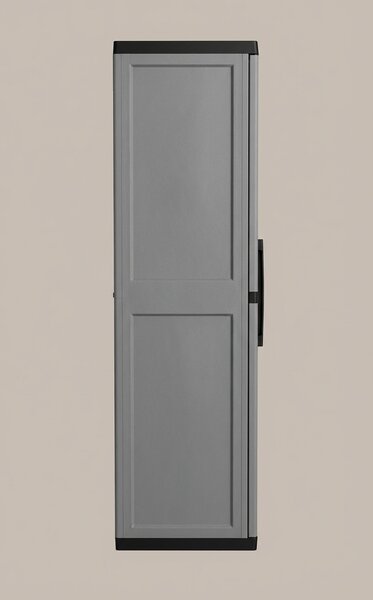 KIS Armadio da Esterno Portascope in Resina Antipioggia 2 ante 3 ripiani Dimensioni 68x39x166 cm colore Grigio