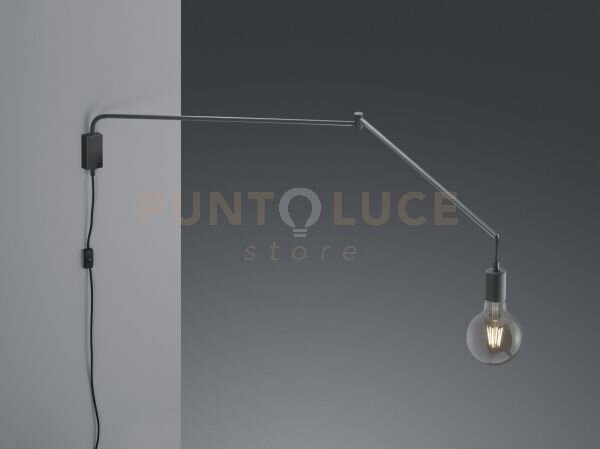Line applique decorativa con portalampada nera orientabile e snodab