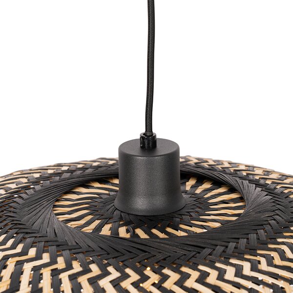 Lampada a sospensione orientale in bambù nero 50 cm - Ostrava