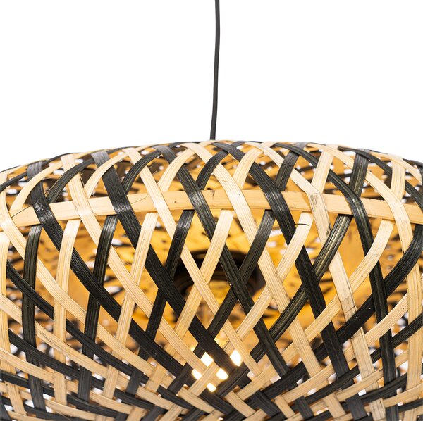 Lampada a sospensione orientale in bambù nero 40 cm - Ostrava