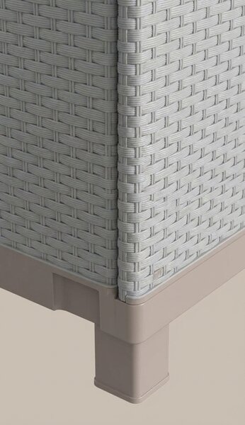 TERRY Armadio da Esterno Portascope in Plastica Antipioggia 3 ante 3 ripiani Dimensioni 102x39x170 cm colore Grigio/Tortora