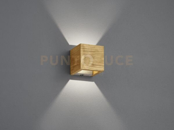 Brad applique led legno cubo bi-emissione smd osram con regolazione