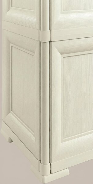 Tontarelli Armadio da Esterno Portascope in Resina Antipioggia 2 ante 3 ripiani Dimensioni 79x43x164 cm colore Angora - Omnimodus