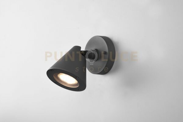 Kaveri applique da esterno cono fusione alluminio antracite h. 11cm