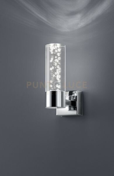 Bolsa applique bagno led cromo+diffusore trasparente bolle h.14,5 3
