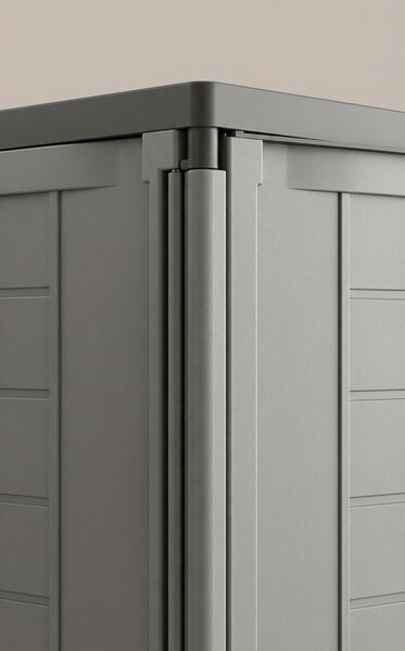 KIS Armadio da Esterno Portascope in Resina Antipioggia 2 ante 3 ripiani Dimensioni 68x39x166 cm colore Grigio