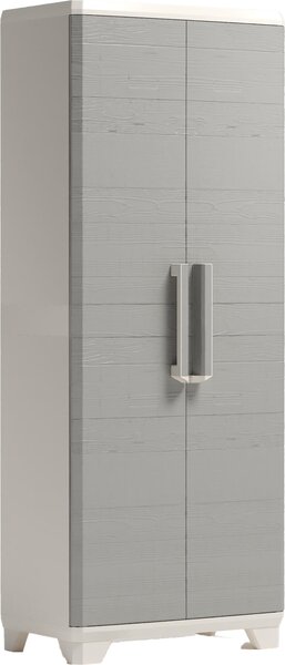 KETER Armadio da Esterno Portascope in Resina Antipioggia 2 ante 3 ripiani Dimensioni 68x39x173 cm colore Beige - Wood