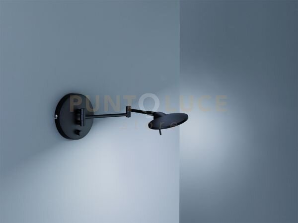Kazan applique led 8w 800lm, 3000k doppio braccio snodabile nero op
