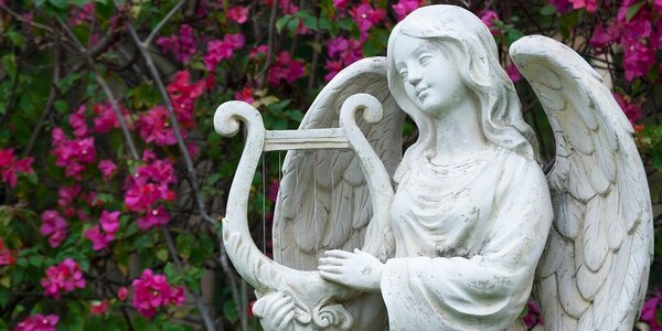 Quadro su tela – Angelo che suona l'arpa