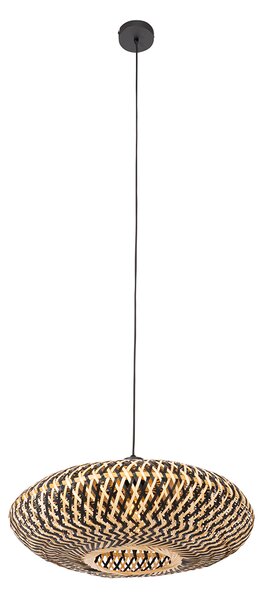 Lampada a sospensione orientale in bambù nero 50 cm - Ostrava